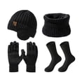 thumbnail image 1 of tamizeot Windproof Velvet Warm Knitted Hat Set Reliable Companion In Cold Available In Multiple Colors black, 1 of 6