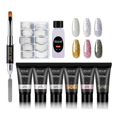 Poly Nail Gel Kit Nail Extension Gel Nail Enhancement Builder Gel with 6 Luxurious Colors
