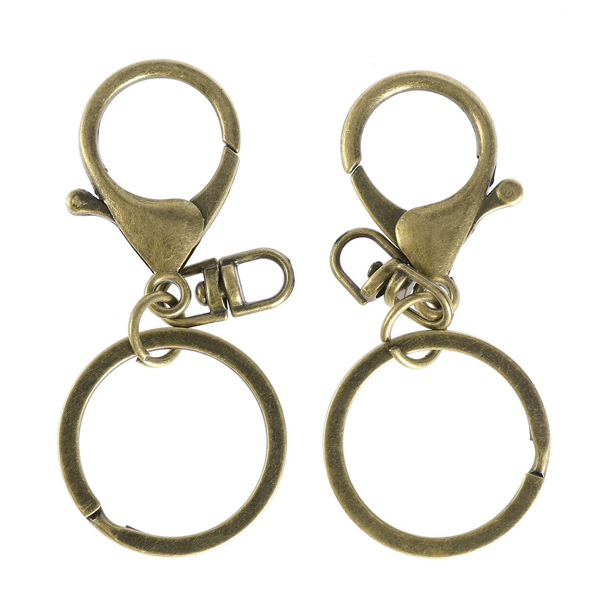 2 Pcs Anneau de Clé Classique Long Plaqué Fermoir Mousqueton Chaîne de Crochet de Clé