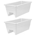 thumbnail image 1 of HC Companies 24 Inch Deck Rail Box Planter with Drainage Holes, 2 Pack, White, 1 of 7