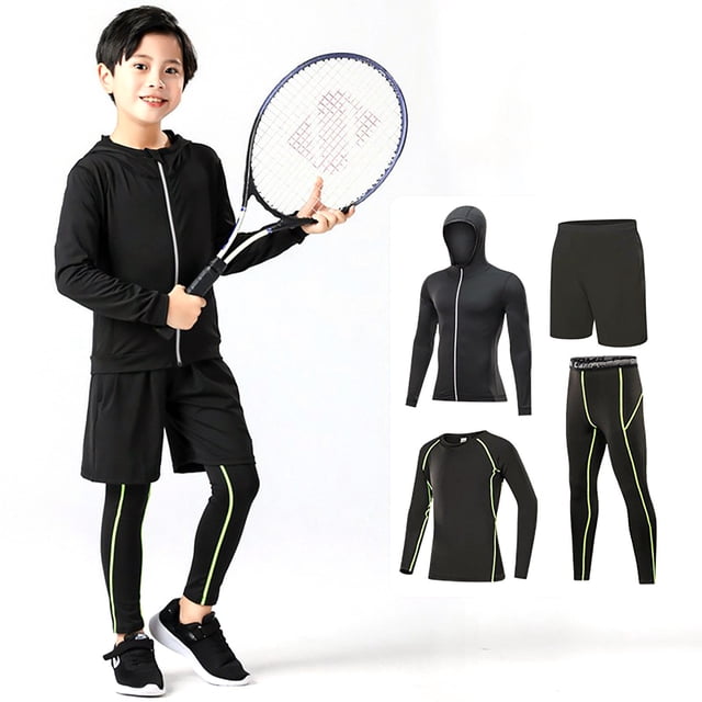 Newborn Girl Outfits Base Layer Athletic Compression Running Pants Tights Toddler Boy Clothes Green 6-7 Years