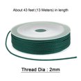 thumbnail image 2 of Unique Bargains 2 Pack Twisted Nylon Twine Thread Beading Cord 2mm 13M/43 Feet Extra Strong Braided Nylon String, Dark Green, 2 of 6