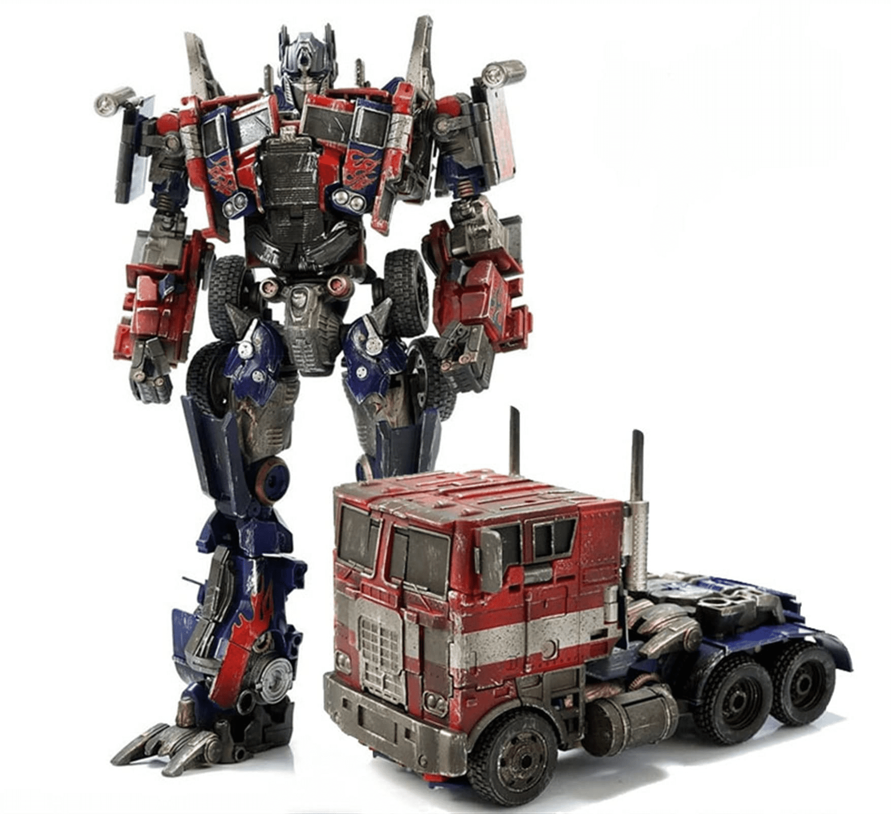 Dupurit Transformer Action Figure，Optimus Prime Leader Class Battle Damaged Edition Action Figure