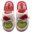 thumbnail image 1 of Ladies Grinch plush slippers., 1 of 6
