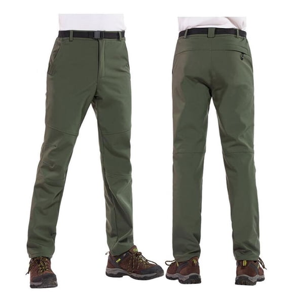 EGNMCR Men's Lightweight Pants, Cargo Pants Men, Linen Pants Men, Mens Casual Loose Fit Elastic Waist Pants Outdoor Pants Hiking Pants Thick Fall Winter Thermal Fleece Sweat Absorbent Men Pants