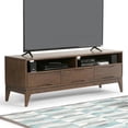thumbnail image 2 of Harper Solid Hardwood 60 Inch Wide Mid-Century Modern Tv Media Stand In Walnut Brown For Tvs Up To 65 Inches, 2 of 6