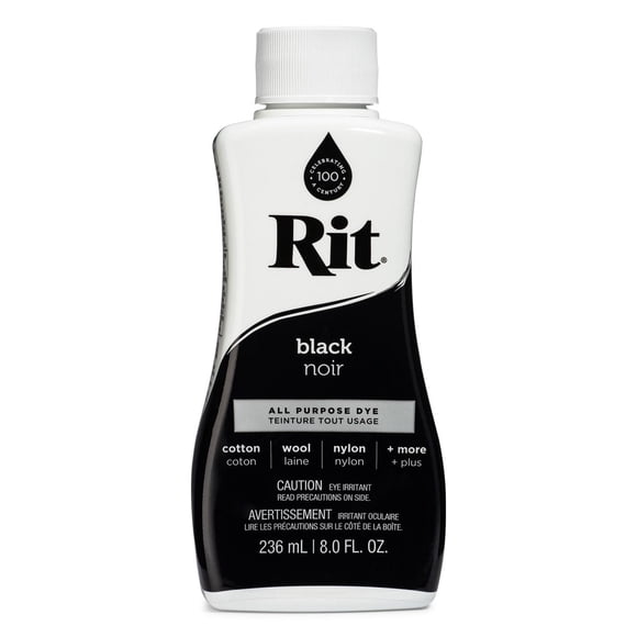 RIT All Purpose Liquid Dye, Black, 236 mL (8 oz)