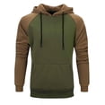 thumbnail image 1 of Men Hoodies Color Block Patchwork Blend Fleece Pullover Kanga Pocket Sweatshirts, 1 of 9