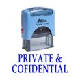 thumbnail image 1 of PRIVATE & CONFIDENTIAL Self Inking Rubber Stamp Office Stationary Custom Shiny Stamp, 1 of 1