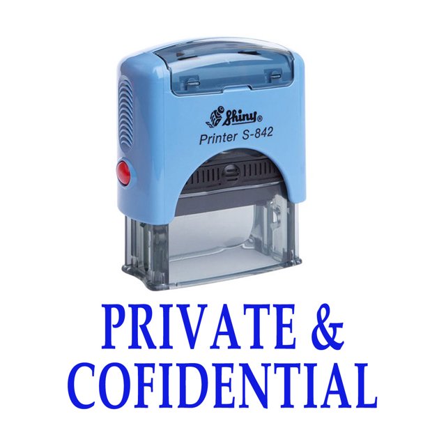 PRIVATE & CONFIDENTIAL Self Inking Rubber Stamp Office Stationary Custom Shiny Stamp