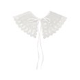 thumbnail image 1 of INSPIRE CHIC Detachable Fake Collar, Semi-Sheer Embroidery Mini Cape Neck Ruff for Blouse White-1(Back Slit), 1 of 5