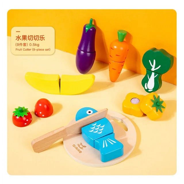 Children Wooden Kitchen Simulation Play House Toy Puzzle Magnetic Vegetables Fruit Cecilia Colorful Mini Toy Model Birthday Gift