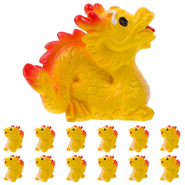 12 Pcs Figurine Mini en Résine Dragon Année de l'Armoire Dragon Zodiaque Figurine Dragon