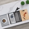 thumbnail image 2 of Stylish Undermount 32" Graphite Black Double Bowl Workstation Kitchen Sink with 7 Black accs S-601WN, 2 of 17