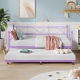 thumbnail image 3 of Bingirl Purple Twin Daybed with Trundle - Metal Frame, Steel Slat Support, Multifunctional for Bedroom, 3 of 8