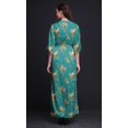 thumbnail image 2 of Bimba Rayon Black Berry & Yellow Sparrow Bird Ladies Long Gown Boho Beach Cocktail Party Maxi SlitDress-Small, 2 of 6