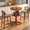 thumbnail image 4 of Gymax 2 Pcs Table Ronde Haute à 2 Niveaux avec Tablette de Rangement et Base Piédestal pour Cuisine, 4 of 10