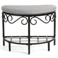 thumbnail image 4 of Mango Steam Half Moon Shoe Bench - Vanity Seat/Dressing Stool/Makeup Chair - Heather Gray, 4 of 10
