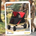 thumbnail image 3 of PawHut One-Click Foldable Pet Stroller With Shock Absorber, Red, 3 of 10