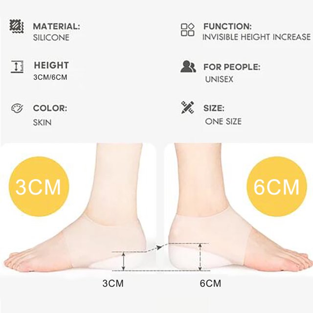 EGNMCR Concealed Footbed Enhancers Invisible Height Increase Insoles Pads Increase insole