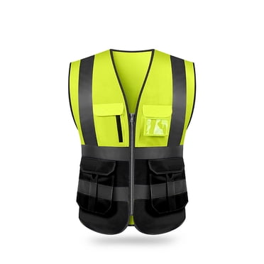 High Visibility Reflective Safety Vest Reflective Vest Multi Pockets Workwear Working Clothes Day Night Motorcycle Cycling Warning Safety Waistcoat