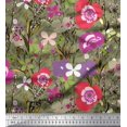 thumbnail image 1 of Soimoi Green Poly Georgette Fabric Leaves & Floral Artistic Decor Fabric Printed Yard 52 Inch Wide, 1 of 5
