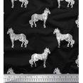 thumbnail image 1 of Soimoi Poly Georgette Fabric Horse Block Print Fabric by The Yard 52 Inch Wide, 1 of 3