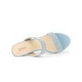 thumbnail image 4 of BLISSFUL STEP Women's Open Toe Stiletto High Heel Rhines Mules Sandals Light Blue 9, 4 of 7