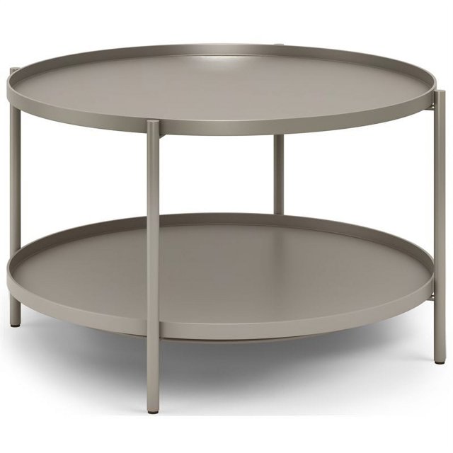 Simpli Home Monet Industriel 32 Pouces Table Basse en Métal en Gris Chaud