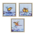 thumbnail image 1 of DesignOvation Olio Birds 7.5" x 7.5" Framed Canvas Wall Art Prints, 3 Piece Set, 1 of 8