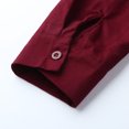 thumbnail image 4 of Chemises Hommes Mode Rétro Couleur Unie Col en Dentelle Chemise Décontractée Ample, 4 of 4