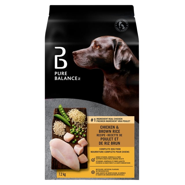 Pure Balance Chicken & Brown Rice Recipe Complete Dog Food, 7.2kg