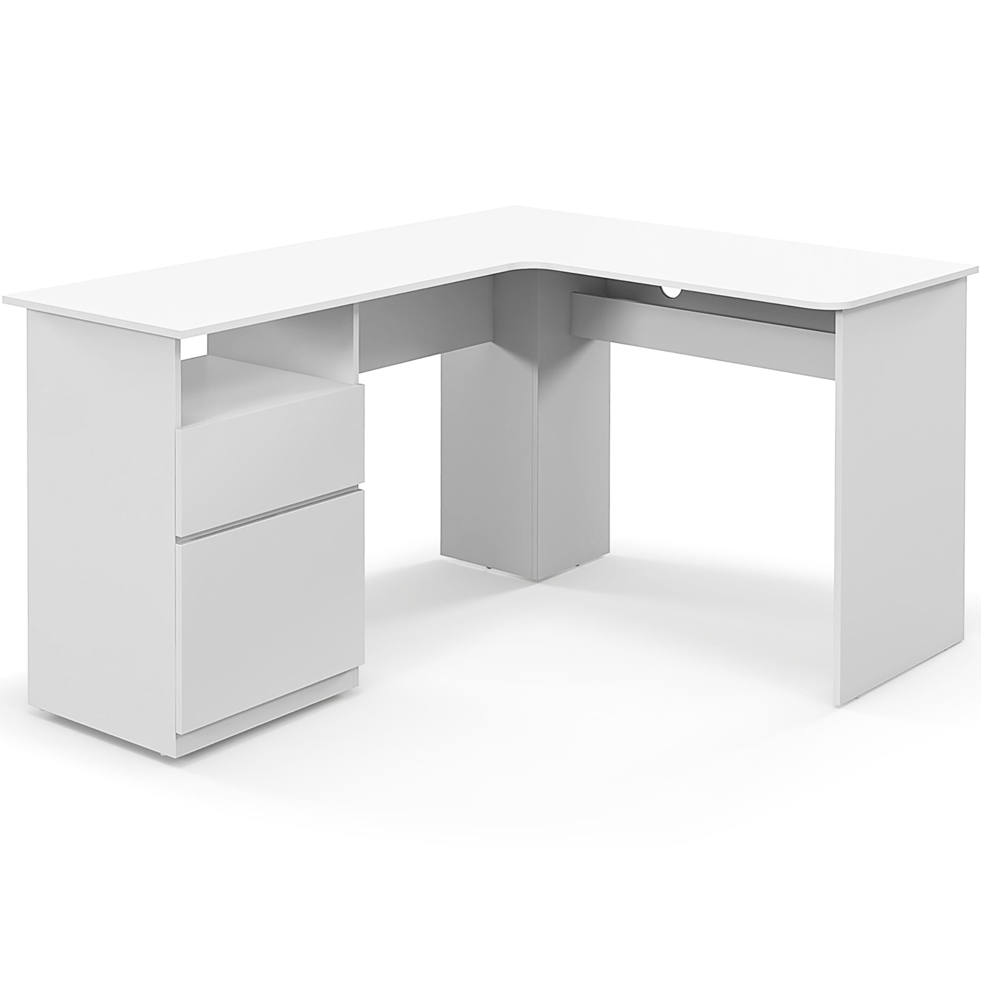 Gymax 59'' Corner Computer Desk L-Shaped Desk w/ Letter Size File