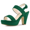 thumbnail image 1 of BLISSFUL STEP Women's Slingback Platform Chunky Heeled Sandals, 1 of 6