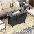 thumbnail image 2 of Costway 40-Inch Outdoor Propane Fire Pit with Lava Rocks Removable Lid & Protective Cover Black, 2 of 10
