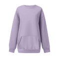 thumbnail image 4 of Breezora Chandail à Capuchon à Poche Surdimensionné pour Femmes, Col Rond, Chandail Décontracté Confortable, Taille P, Violet, 4 of 5