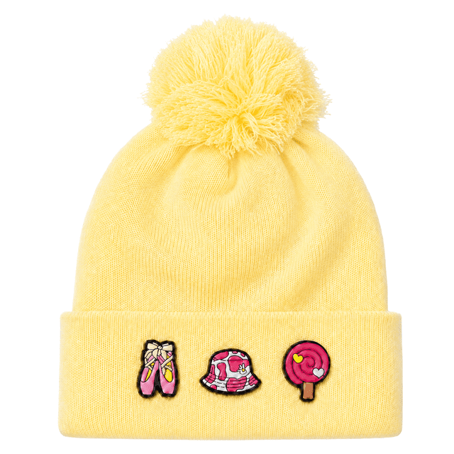 Charms Kids' Winter Pompom Hat with Removable Mix-and-Match Charms