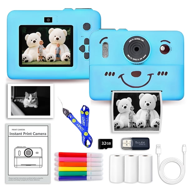 Caméra d'impression pour enfants de 3 à 12 ans pour filles et garçons 1080p Selfie Caméra d'impression pour enfants de 3 à 12 ans pour filles et garçons 1080p Selfie