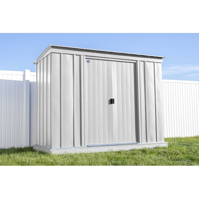 Arrow Classic Steel Storage Shed, 8x4, Flute Grey