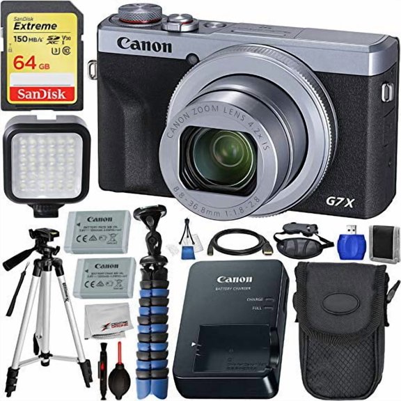 Canon PowerShot G7 X Mark III Appareil Photo Numérique (Argent#3638C001) avec Trousse d'Accessoires Haut de Gamme
