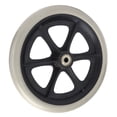thumbnail image 1 of Wheelchair Wheel, Thickened Hub Walker Tire  Rolling Metal Ball Bearing Grey  For Replacement, 1 of 8