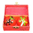 thumbnail image 2 of 2 Pieces Massage Balls with Storage Box Relieve Stiffness Gift Baoding Balls for Dragon Phoenix Red, 2 of 9