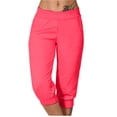 thumbnail image 1 of Timegard Womens Sweatpants Capri Pants Cinch Bottom Solid Color Cropped Joggers Workout Pants with Pockets, 1 of 6