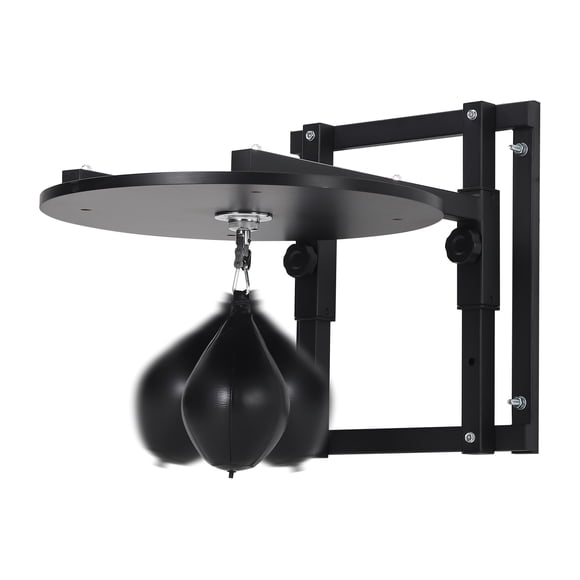 Trousse de Plateforme pour Sac de Vitesse Réglable de 24 Pouces, Support Mural pour Sac de Boxe avec Rotation à 360°, Équipement de Gym à Domicile pour Sac de Frappe Pro, Comprend une Pompe à Air et un Sac de Vitesse