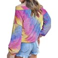 thumbnail image 4 of Women Tie Dyed Rainbow Printed Long Sleeve Sweatshirt, 4 of 6