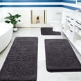 thumbnail image 4 of Dvkptbk area rug set Colors 3-Piece Memorys Foam Bathroom Rug Set Soft Non Slide Bath Mat Absorbent Bath Rug Perfects for Bathroom Laundry Room Mat Bathroom Mat Bathroom Accessories, 4 of 8
