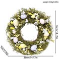 thumbnail image 2 of Easter Wreath for Front Door Hanging 36 cm Plastic Green Leaves and Egg Decor for Spring or Easter Display, 2 of 8