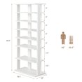 thumbnail image 4 of Patiojoy 7-Tier Double Rows Shoe Rack Vertical Wooden Shoe Storage Organizer Patented White, 4 of 10