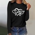 thumbnail image 2 of Pisexur Hauts pour Femmes Mode d'Automne T-Shirt à Imprimé Graphique Cœur Col Rond Manches Longues Chemises pour Femmes Chic Décontracté Hauts de Sortie Confort Polyvalent Blouses Légères, 2 of 5