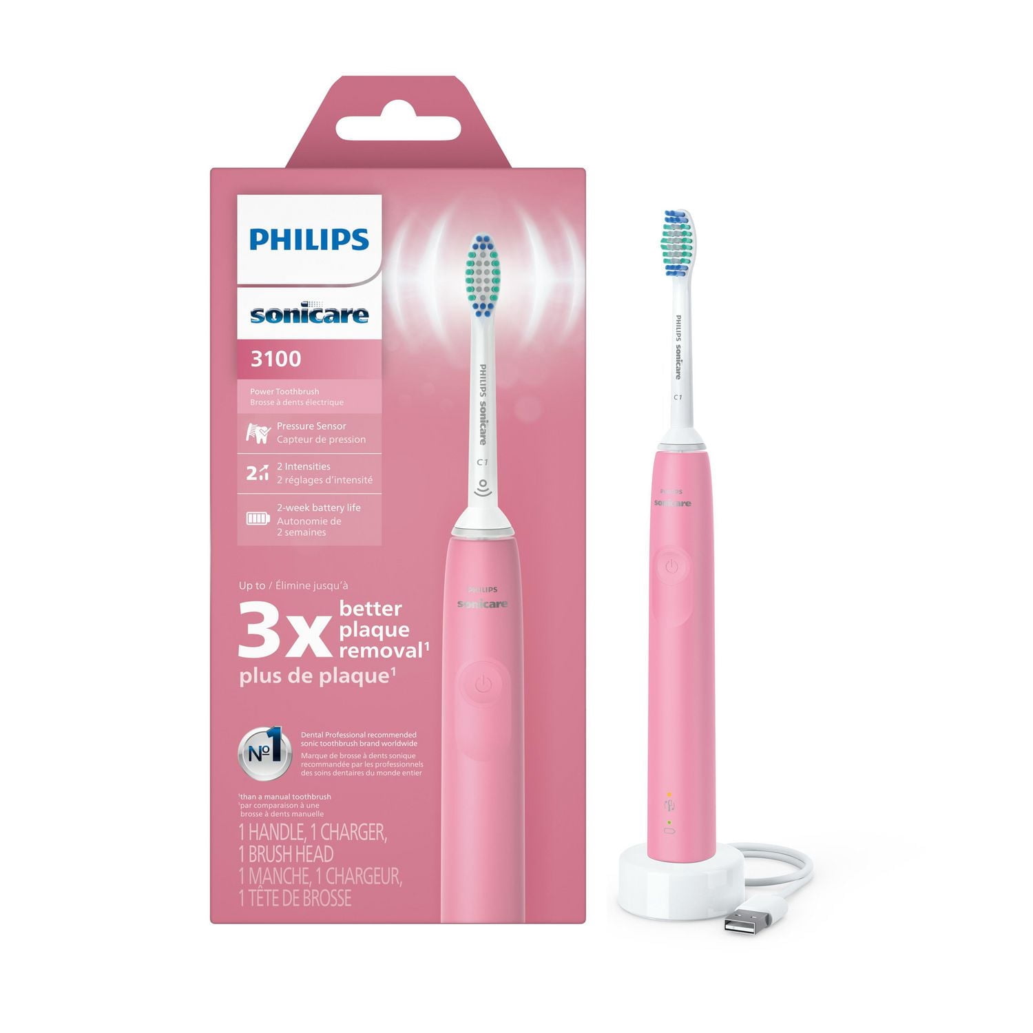 Philips Sonicare Brosse à Dents Électrique, Brosse à Dents Électrique Rechargeable avec Capteur de Pression